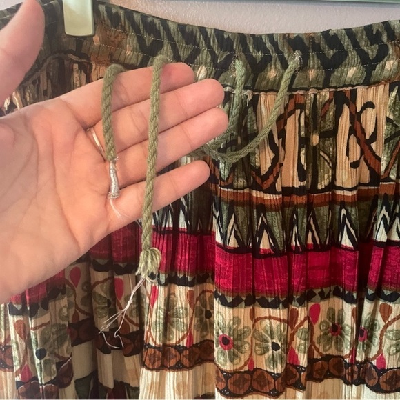 Vintage Requirements India Print Peasant Boho Pull on Gauze Midi Skirt 1X - Picture 6 of 6